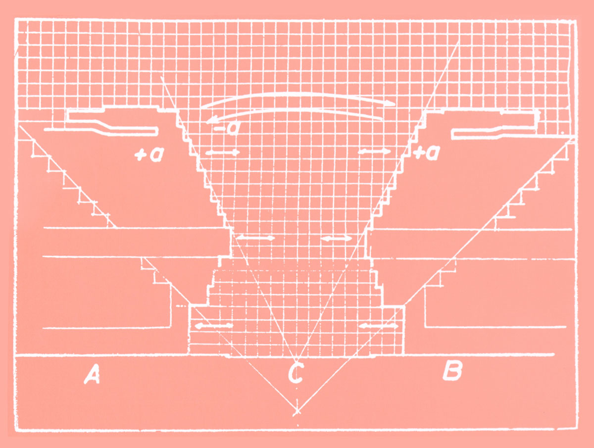 Dobrovic’s Bergsonian drawing for the Army Headquarters.