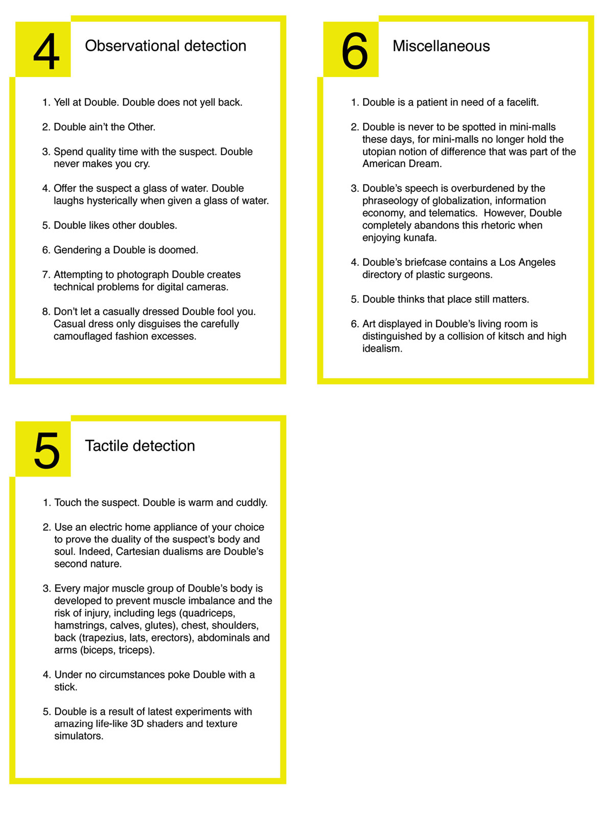 Steps 4 through 6 of the quick-start guide for doubles detection.