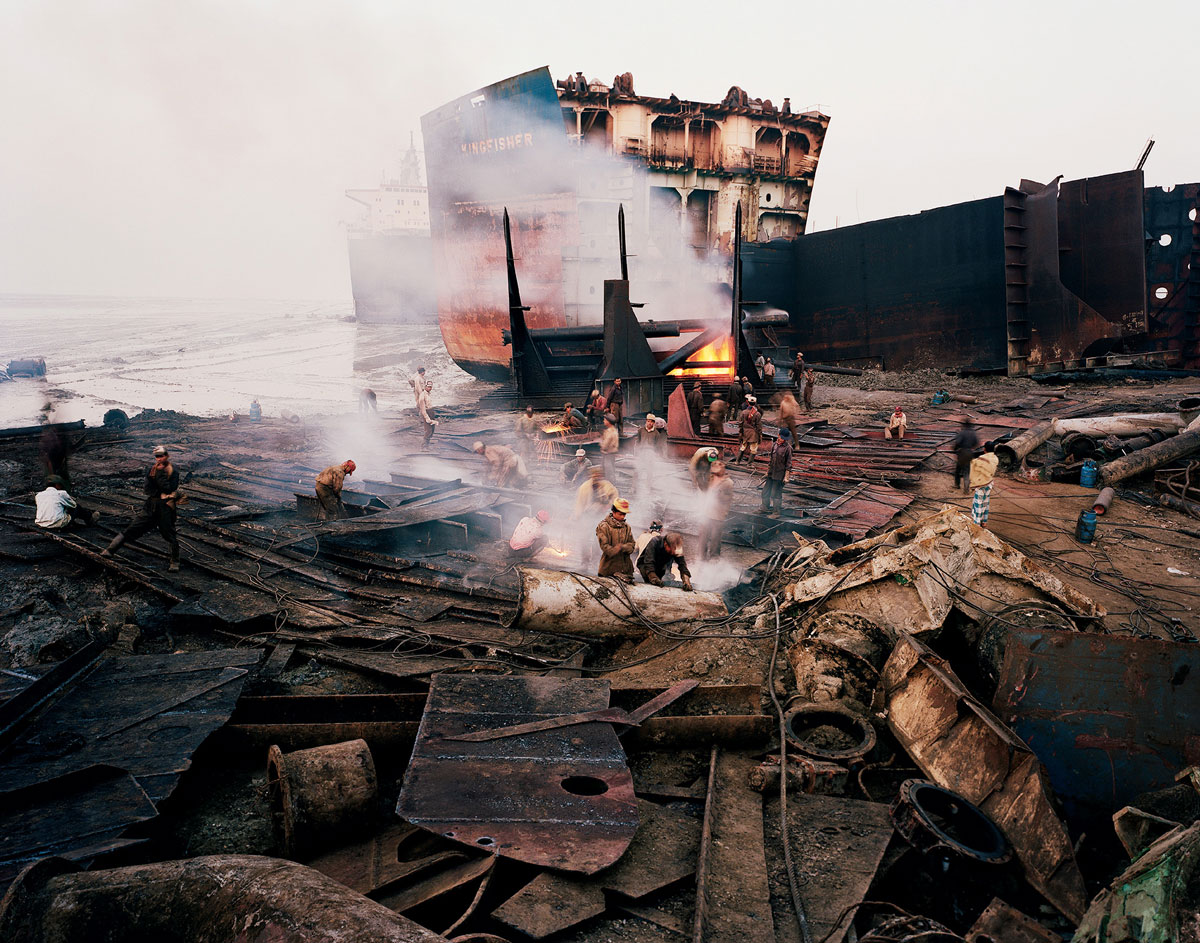 Artist Edward Burtynsky's 2000 photograph taken in Chittagong, Bangladesh, titled 