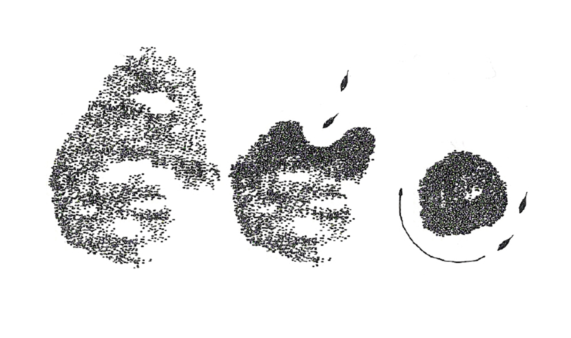 A diagram of a ball-packing predator evasion response in a school of fish.