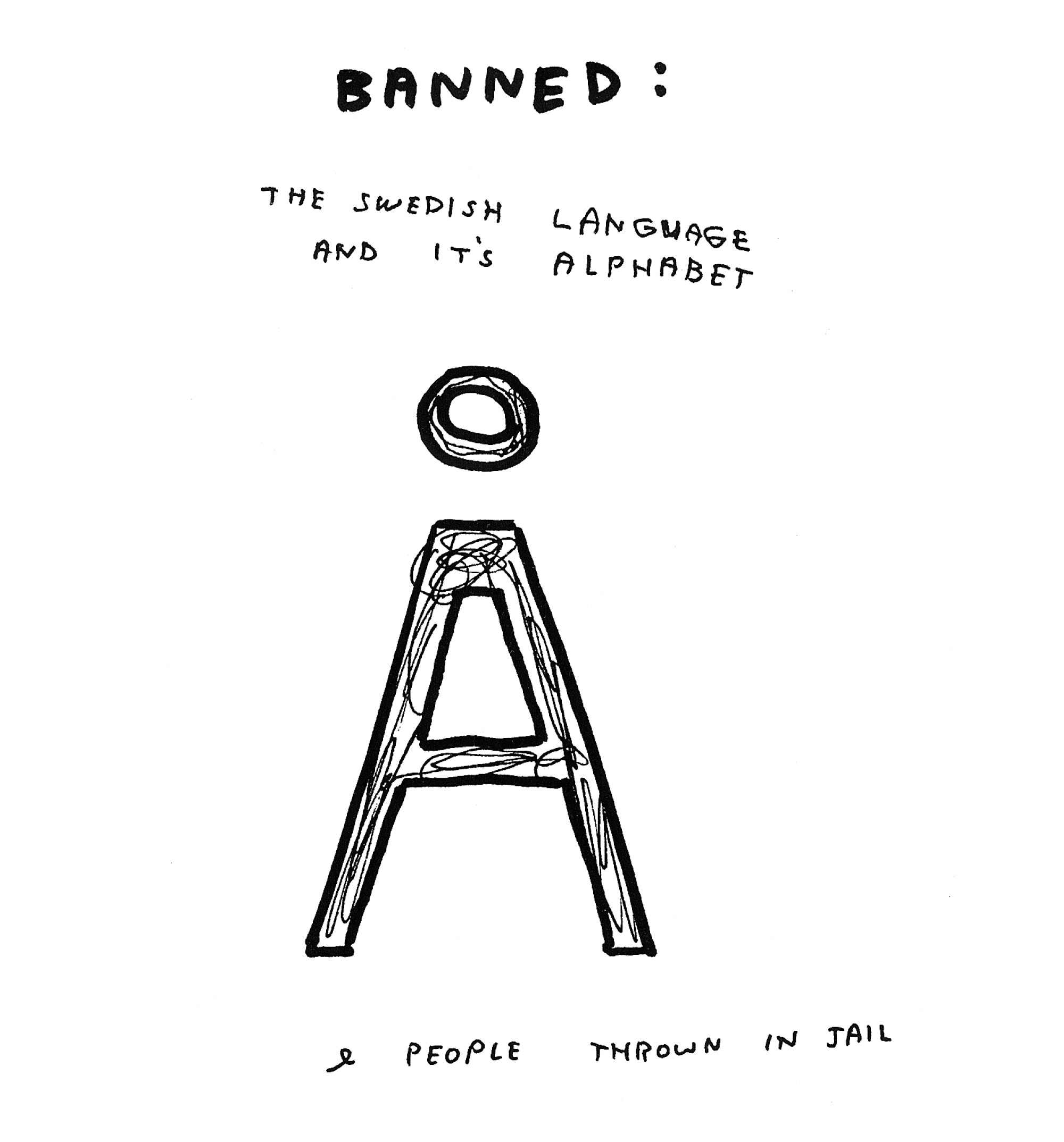 An untitled 2000 drawing by David Shrigley.