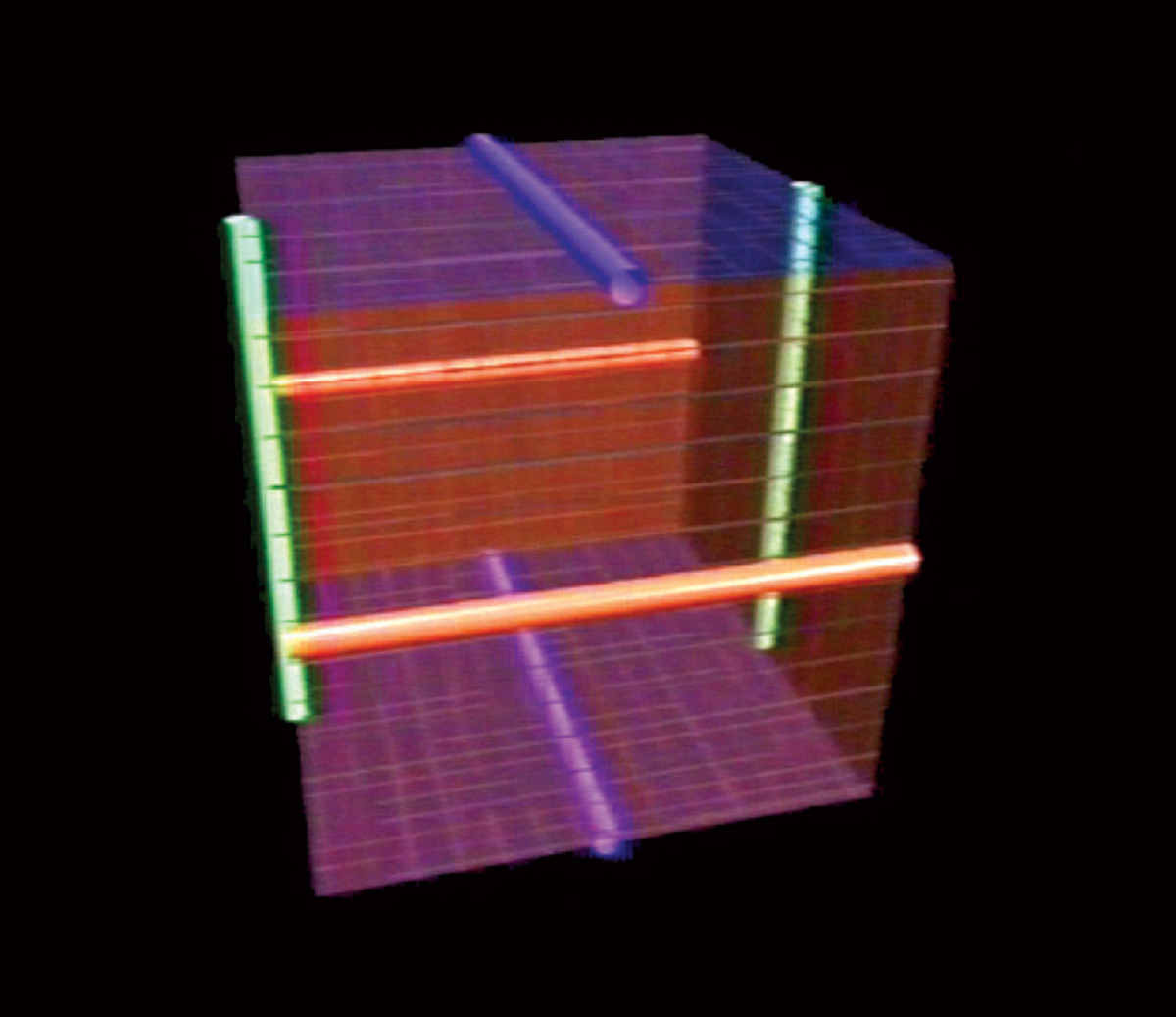 Still from David Epstein and Charlie Gunn‘s nineteen ninety educational video “Not Knot” exploring the complexities of Borromean space.