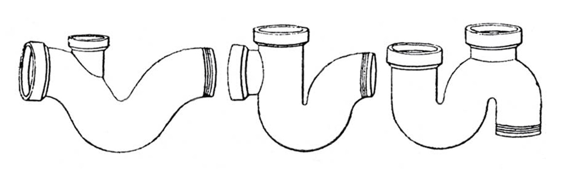 Technical drawings of lead and iron pipes used in the construction of the sewers of Paris. The full set of pipes are available in all their glory in Paul Wéry’s eighteen ninety eight book 