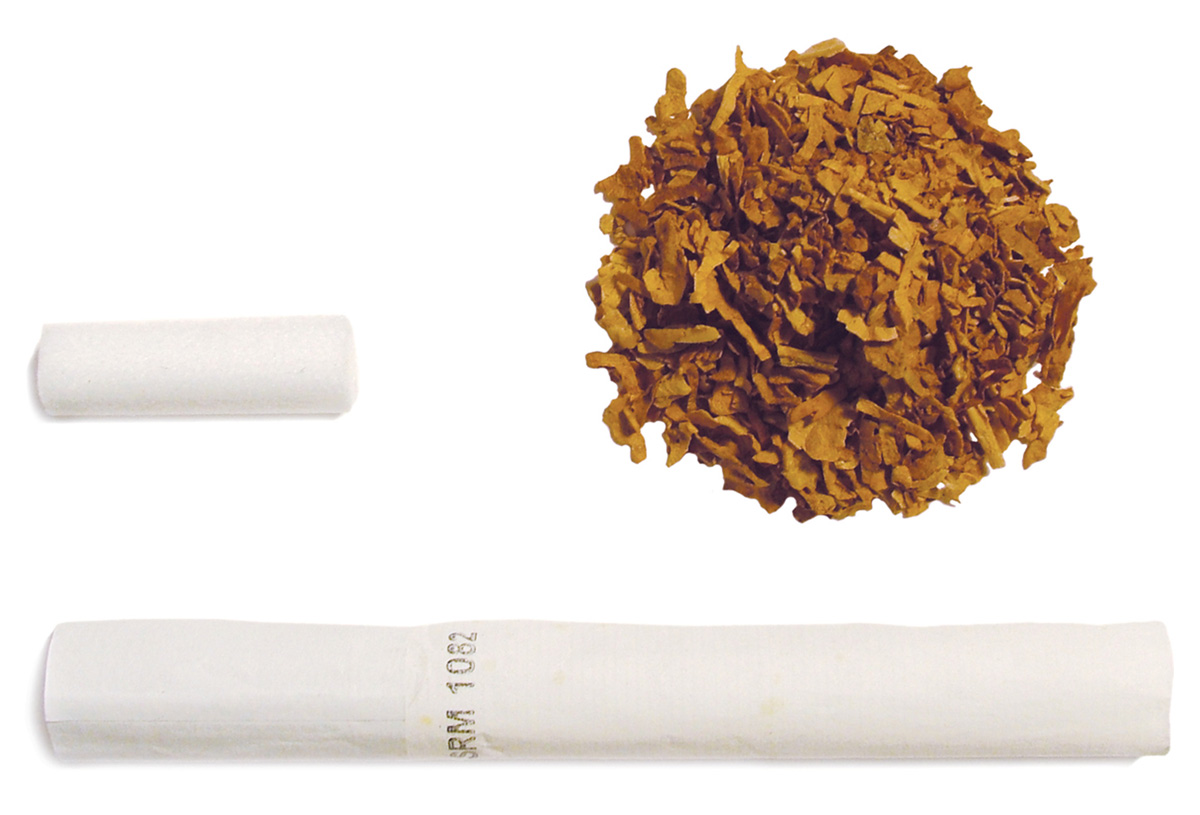 A photograph of a disassembled SRM cigarette.