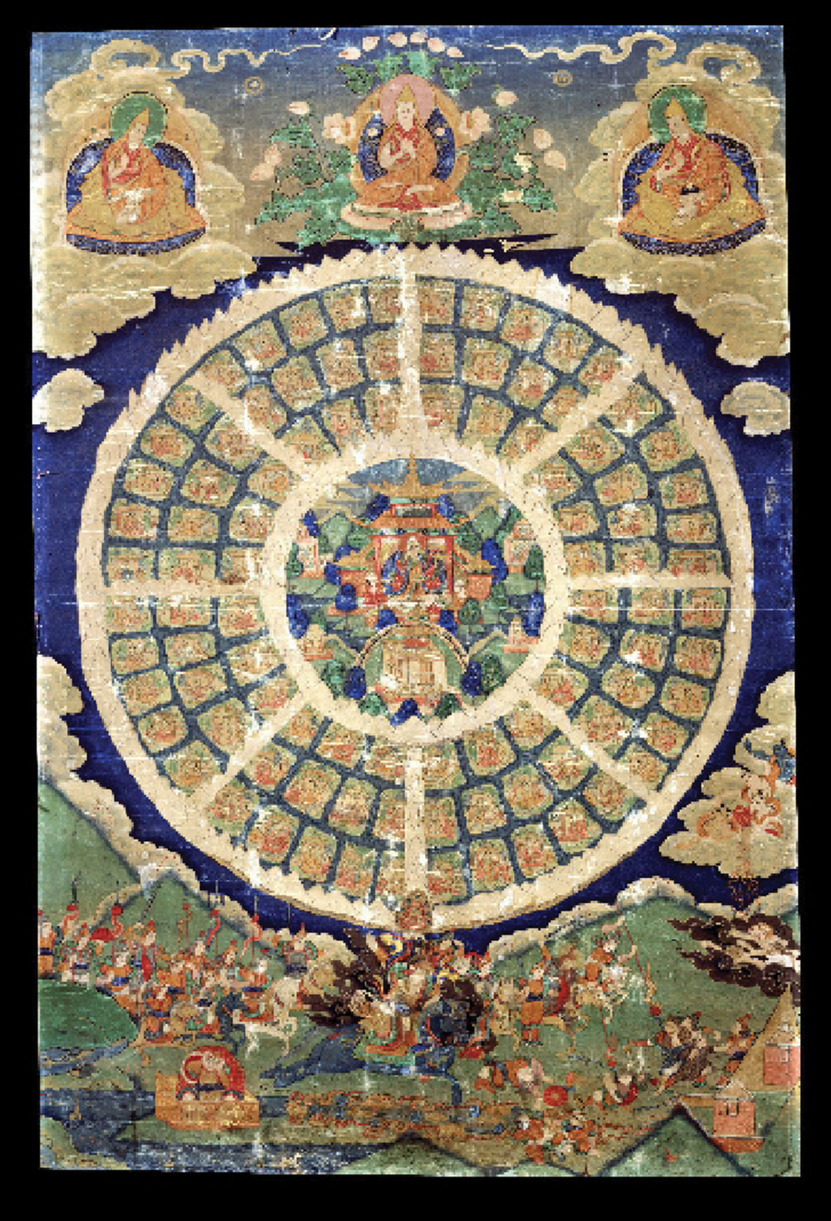 A shambhala thangka from Eastern Tibet, possibly Derge, mid-eighteen hundreds.