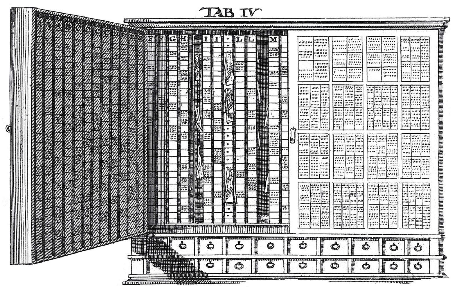 An illustration of a scrinium literatum, a literary chest of commonplaces.