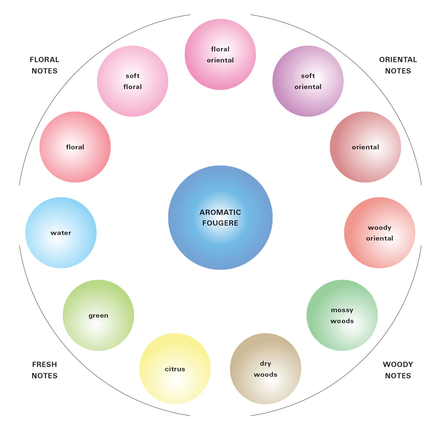 A scan of Michael Edward's 1983 fragrance wheel. 