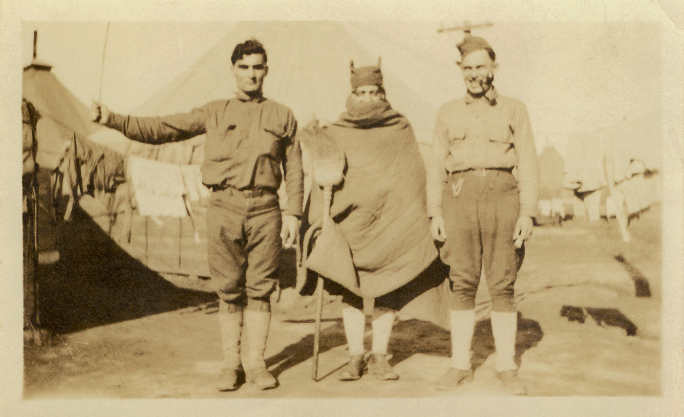 A 1918 photograph of Albert Grass in the Signal Corps during the Meuse-Argonne Offensive.