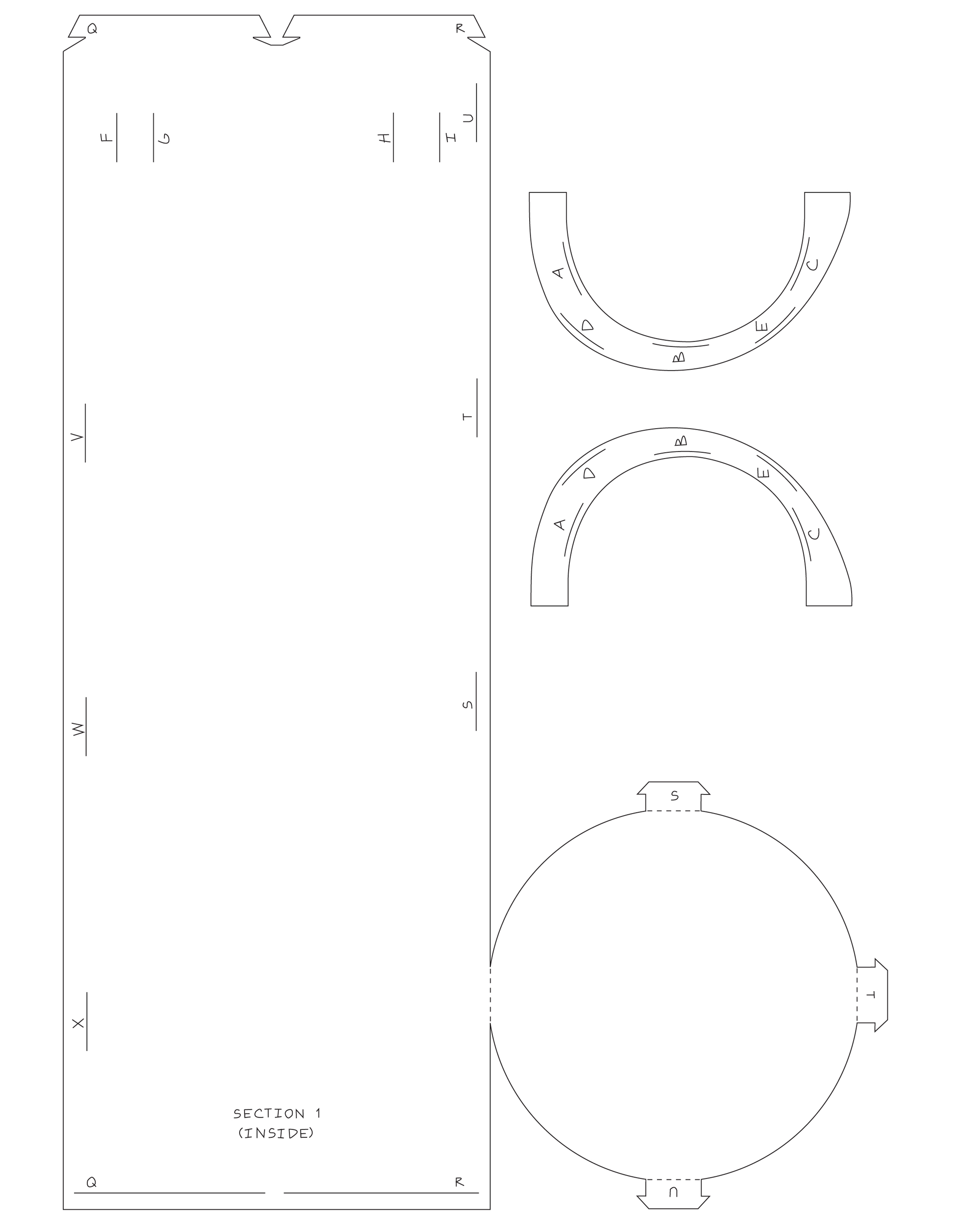 Sheet 1 of Sarah Sze's paper sculpture project entitled Coffee Cup.