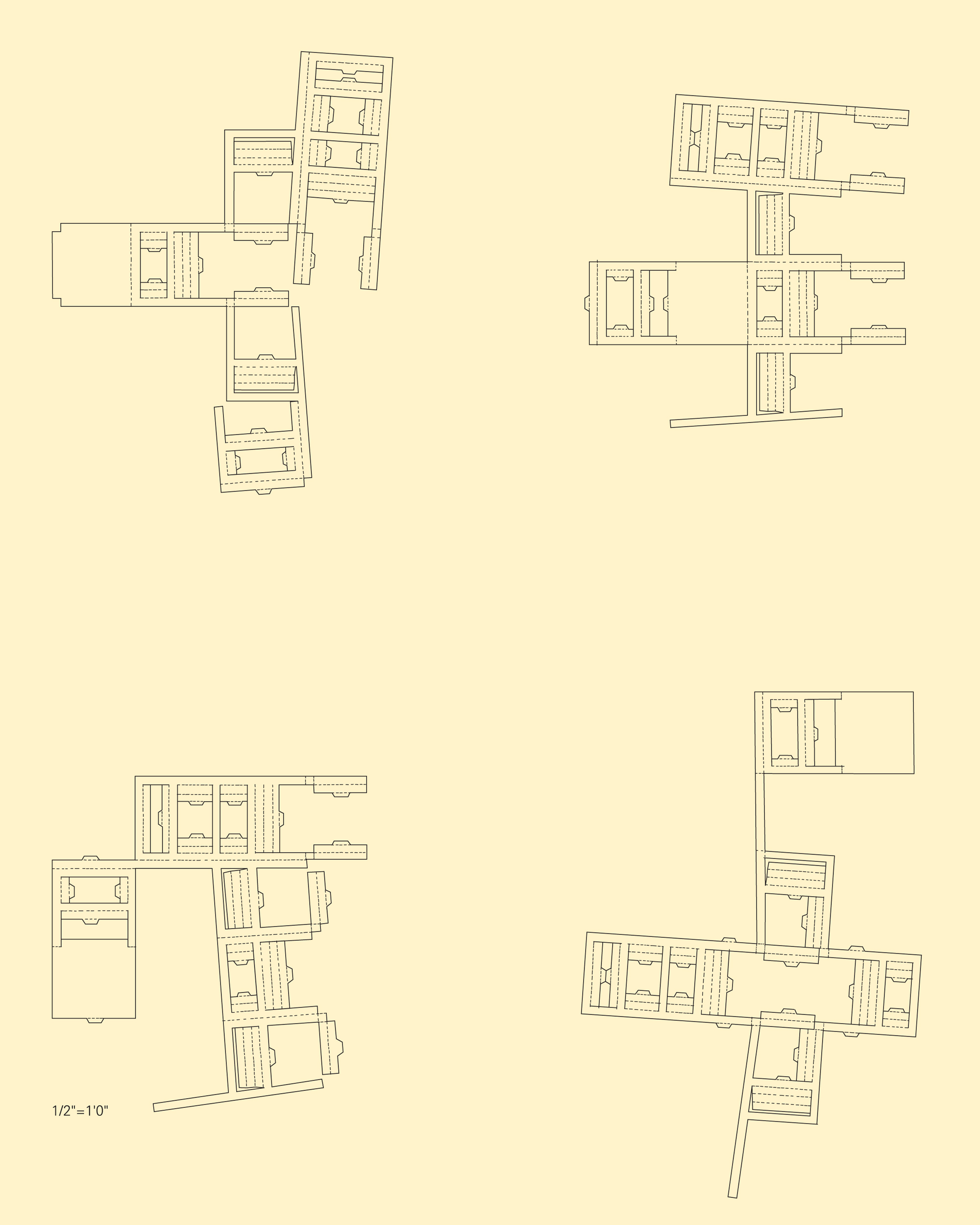 Sheet 2 of Allan Wexler's paper sculpture project entitled Folding Chairs.