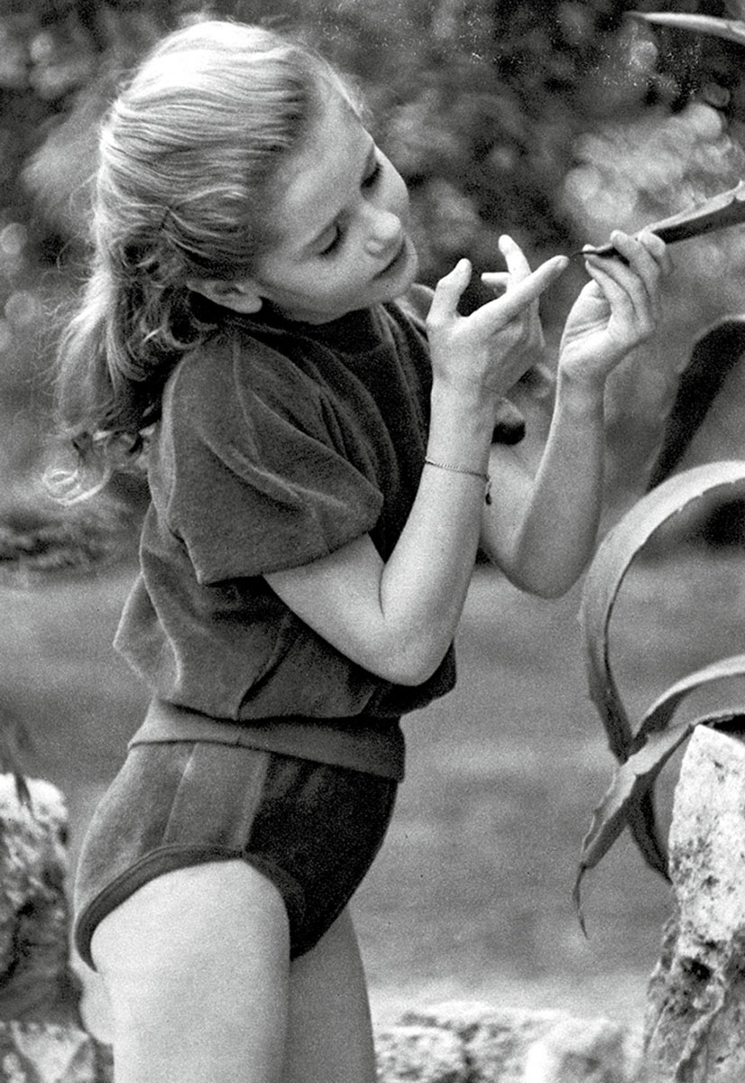 A photograph of the child-poet Minou Drouet, circa nineteen fifty-six. 