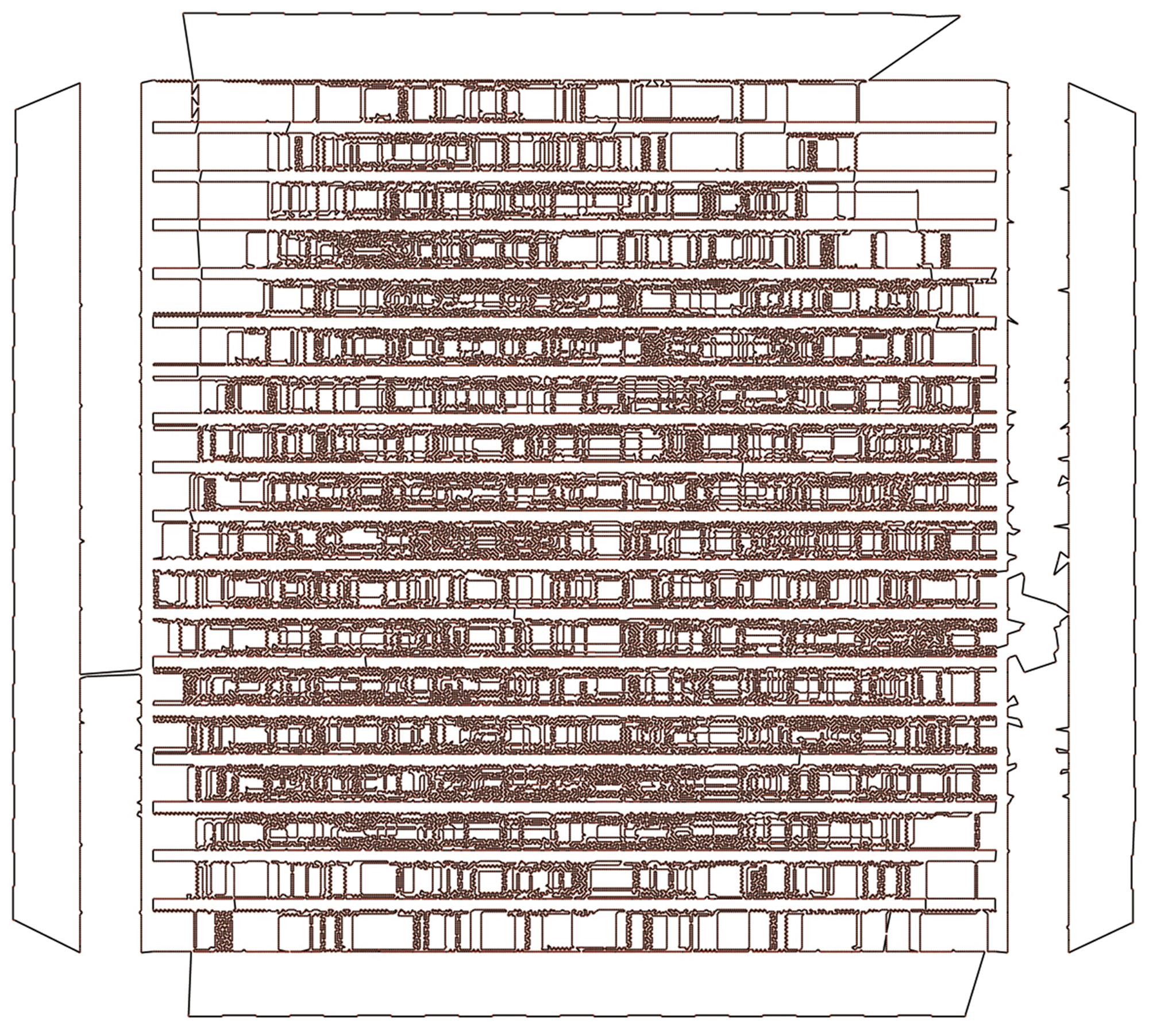 An illustration of an 85,900-point tour that solves a chip-design optimization problem. The TSP has various practical applications. a prominent one is in the design of automated drilling, etching, and soldering routines used in the production of microchips. In the nineteen nineties, William Cook, David Applegate, Robert Bixby, and Vasek Chvatal developed a powerful computer program known as Concorde (now available as an iPhone app) which can solve very large TSPs