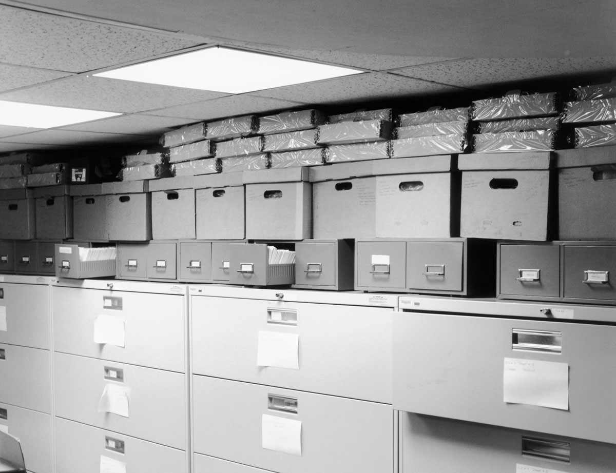 A photograph of a portion of the card catalogue of the Mütter Museum, College of Physicians, Philadelphia.