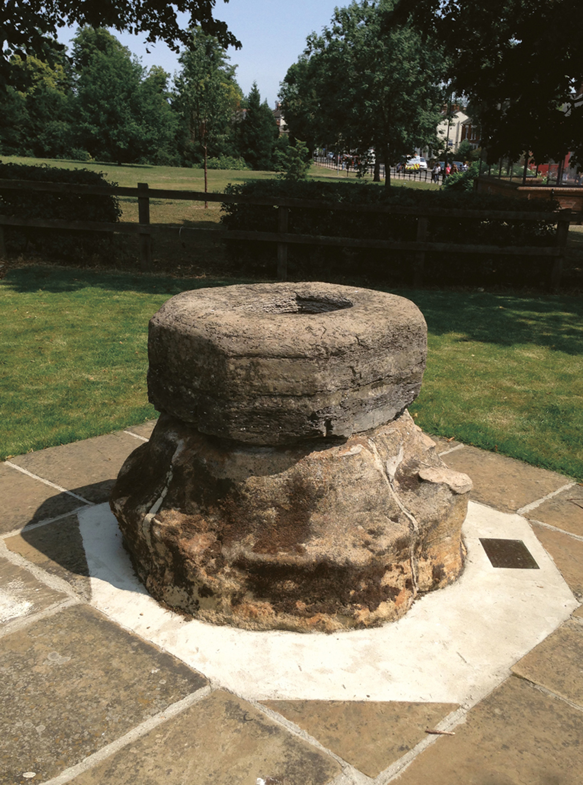 Artist Sophie Nys’s photograph of a plague stone at Bury St. Edmunds, Suffolk.