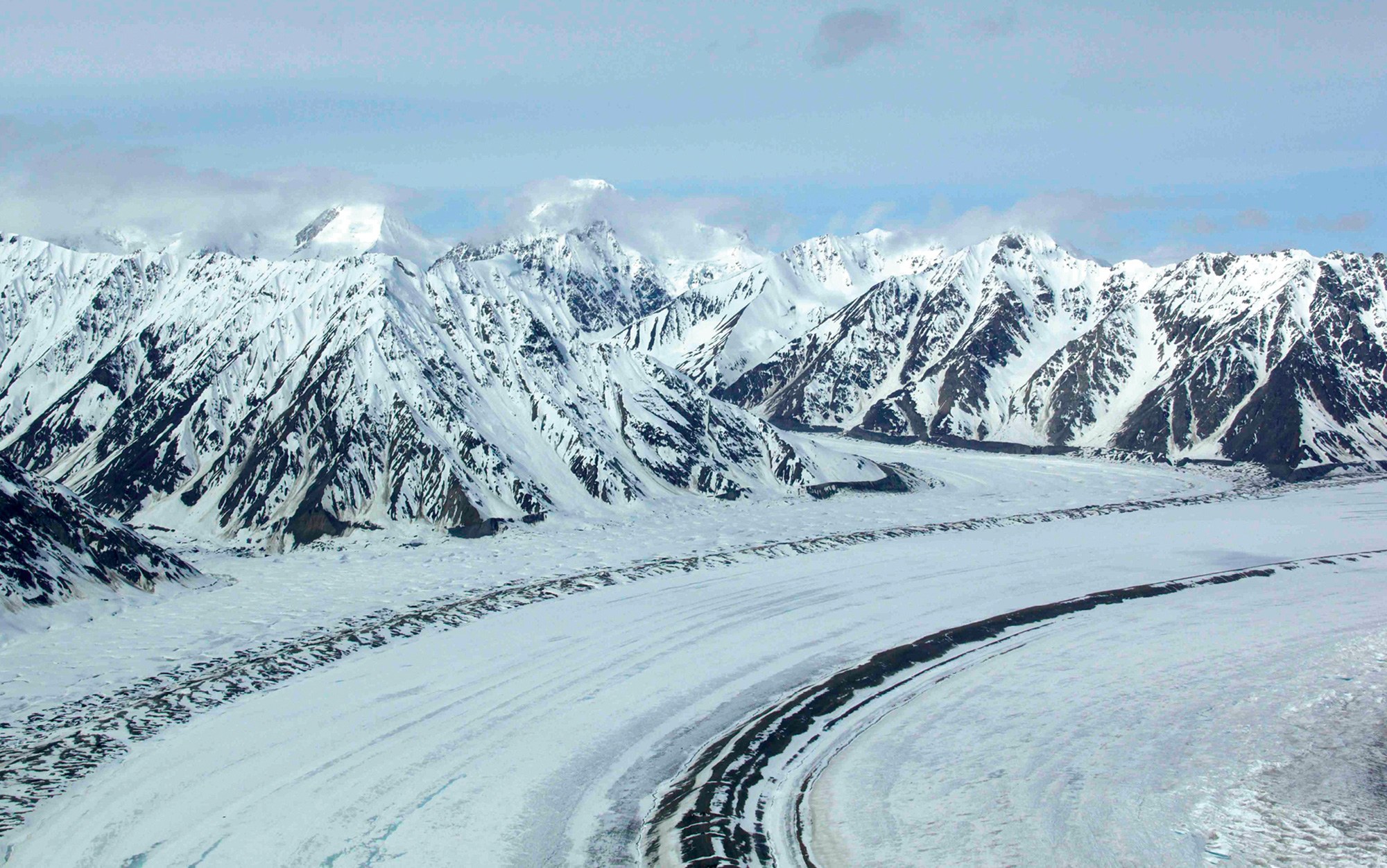 An aerial photograph of Kluane National Park, Yukon.