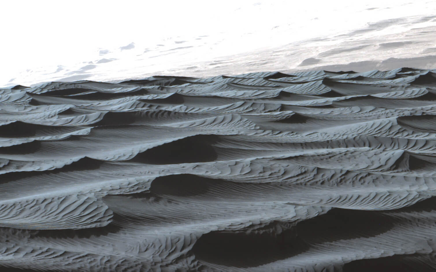 A photograph of sand with a windblown rippling pattern.