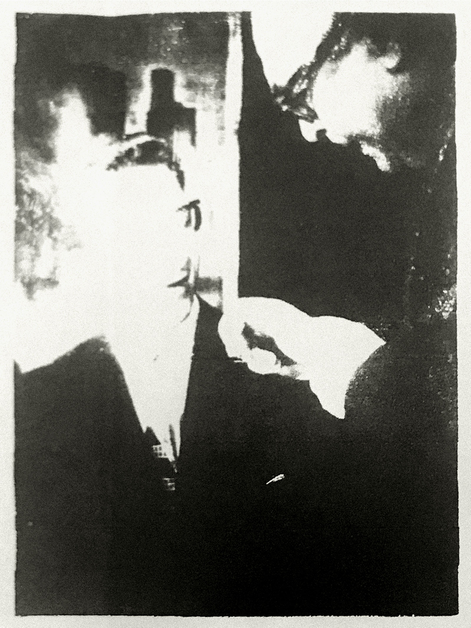 Photocopies of two Polaroids, one depicting Elmar Riedlinger at Deutsches Theater in Munich, nineteen sixty-two, and the second depicing an unknown sitter at Titania-Palast, Berlin, nineteen sixty-two.